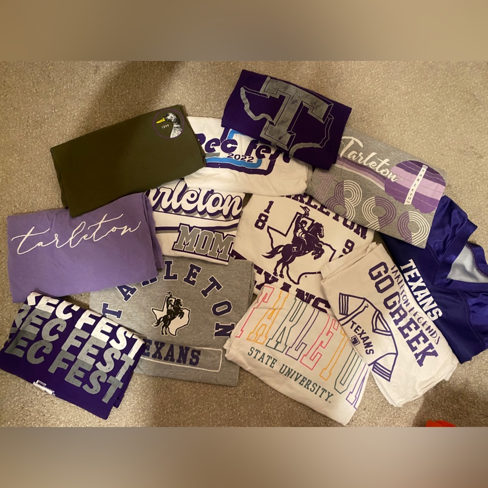 TARLETON STATE UNIVERSITY- multi pack of t-shirts and game day jersey!!